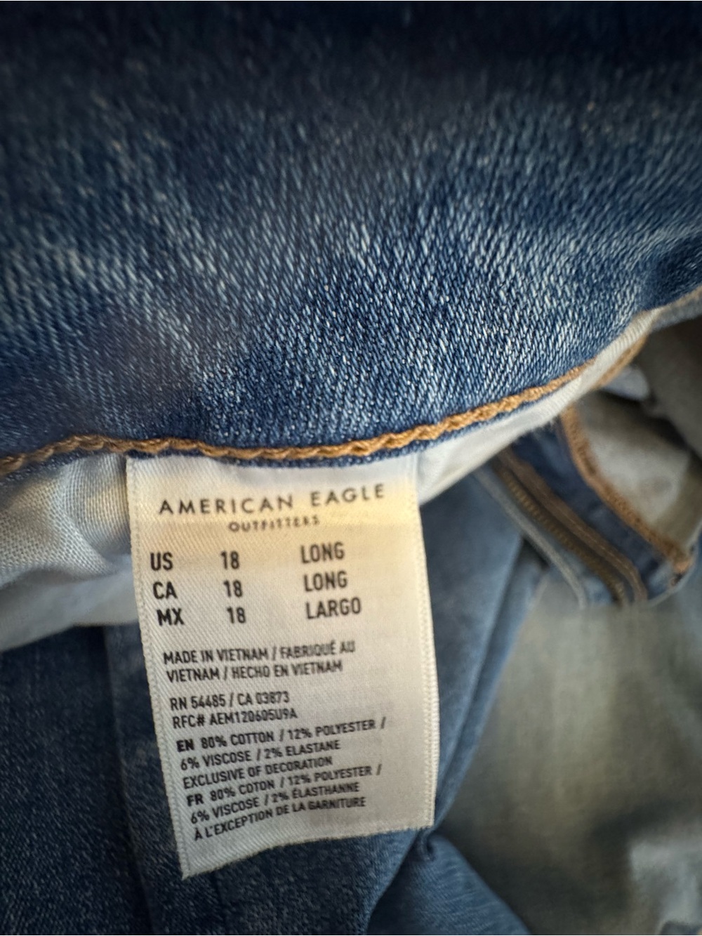 American Eagle Outfitters Hi-Rise Skinny Kick Jeans Size 18 Long - Picture 5 of 10